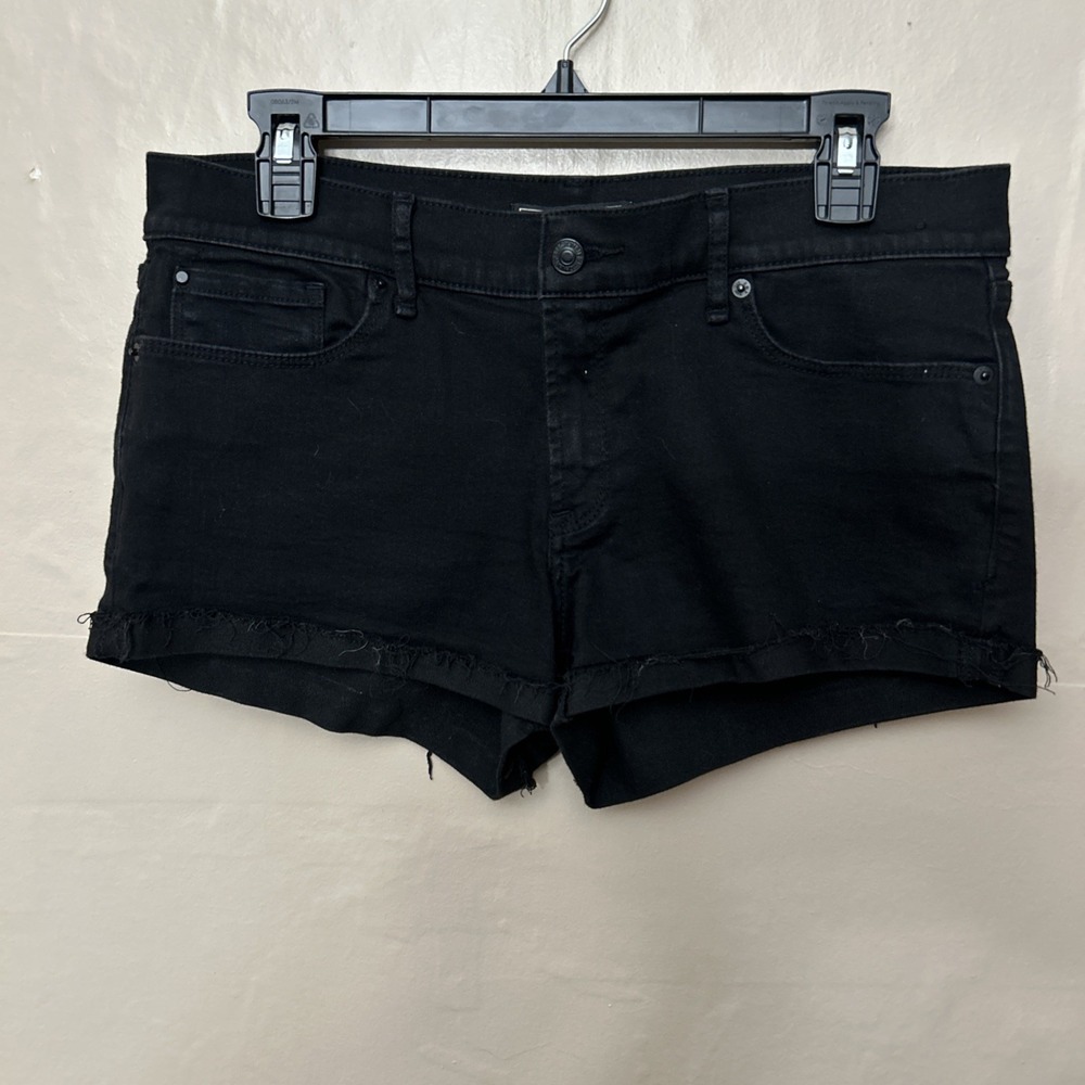 vintage abercrombie and fitch Waist 28 Size 6‎ Black Stretch Shorts Cut Off